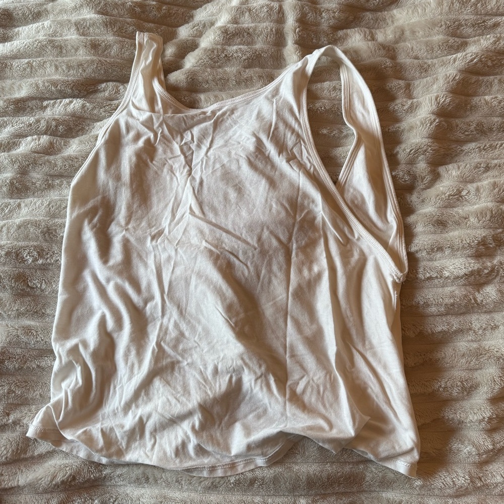 White Sleeveless Tank Top